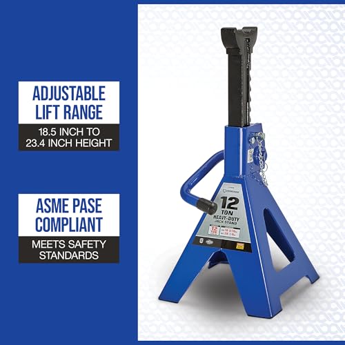 Strongway Double Locking 12-Ton Jack Stands — 24,000-Lb. Total Capacity, Pair