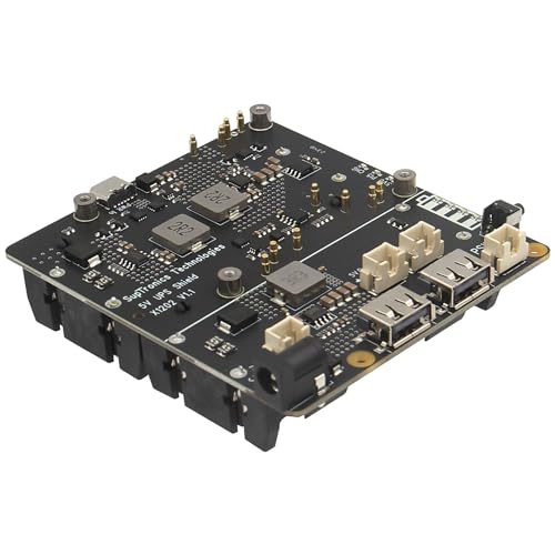 Geekworm Raspberry Pi 5 UPS (X1202), 4-Cell 18650 UPS (Max 5.1V 5A Output) with Wide 6-18V Input | Auto Power On | Safe Shutdown | Power Loss Detection