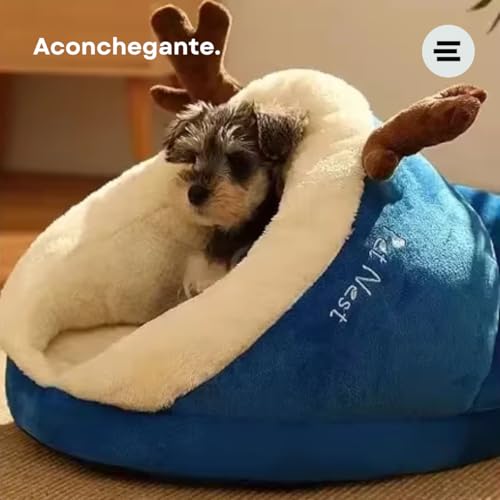 ETHMIX, Cama, Casa para Gato ou Cachorro, Confortável, Formato Pantufa de Alce, Tamanho G