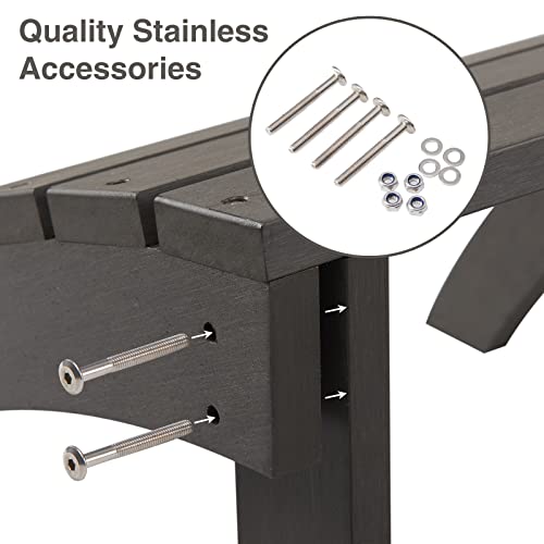 Efurden Adirondack Chair Ottoman, Poly Lumber Ottoman Perfect Match For Adirondack Chairs, Dark Charcoal #TOP4