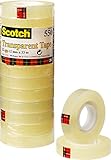 scotch 12 mm Una cinta adhesiva transparente Scotch de calidad y versátil apta para el sellado, el etiquetado y reparaciones