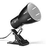 E26クリップライトANZENSHI スポットライト 電気スタンド クリップ 間接照明 角度調整可能 インテリア寝室照明 コード長1.6m金属製 E26電球別売 (黑)