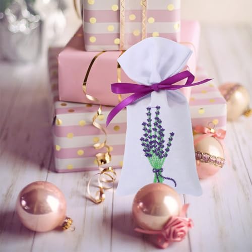 9 bolsas de saco de lavanda de algodón con cordón miniatura 7