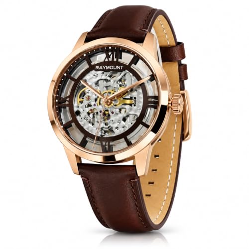 Image of FORSINING Men's Automatic Watch with Mechanical Movement, Skeleton Dial and Leather Band
