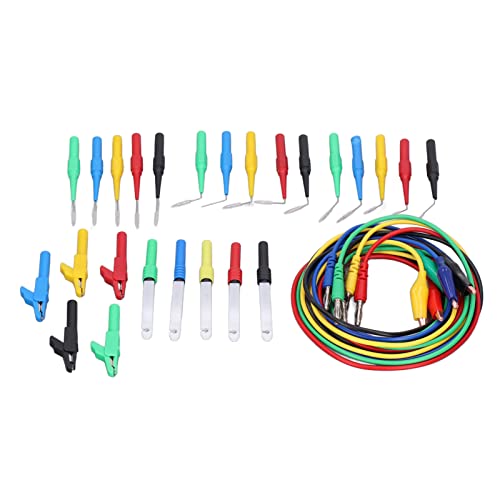 Image of Banana Plug Test s Kit, Versatile Back Probe Diagnostic Set for car Repair Circuit Testing PVC Copper PA 4mm 31pcs red Black Yellow Blue Green