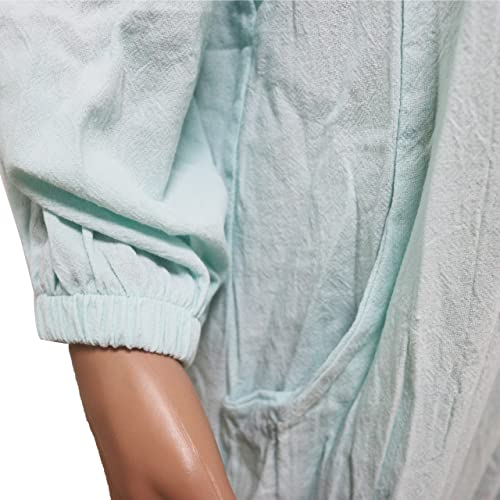 MESLIMA Women's Casual Plus Size Solid Off Shoulder Stretchy Long Sleeve Romper Jumpsuit with Pockets Green M by MESLIMA - Used condition - Image 6