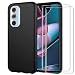 Produktbild Tasch HYMY Motorola edge30 pro Hülle (6.7 Zoll) + 2Pcs Glass für Motorola edge30 pro Schutzfolie - Schwarz Schutzhülle TPU Handytasche Displayschutzfolie Glas-Black