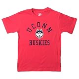 Wes and Willy NCAA Kids S/S Organic Cotton Tee Shirt,UCONN Huskies,3T,Cherry