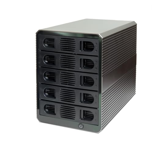 5 Bay USB 3.2 Type-C 10Gbps Daisy-Chain Hard Drive Enclosure DAS, Support 120TB (5X 24TB) 2.5" & 3.5" SATA HDD/SSD by IO CREST - Used condition - US$133.88