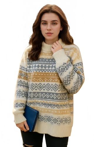 Image of Striped Sweater Women Knit Baggy Grandpa Vintage Pullover Grunge Old Money Casual Long Sleeve Aesthetic Streetwear