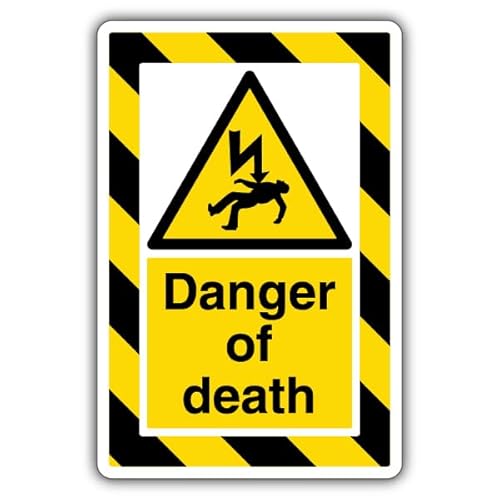 V Safety Danger Of Death - ExtraViz 250 x 350 mm - 3mm Aluminium Composite Safety Sign