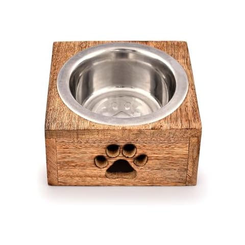 Mahasu Cat Feeder Cat Bowl, Modern Cute Weighted Food Water Bowl for Pet Food Dish Holder (5.75" x 5.75" x 2.75") Cover