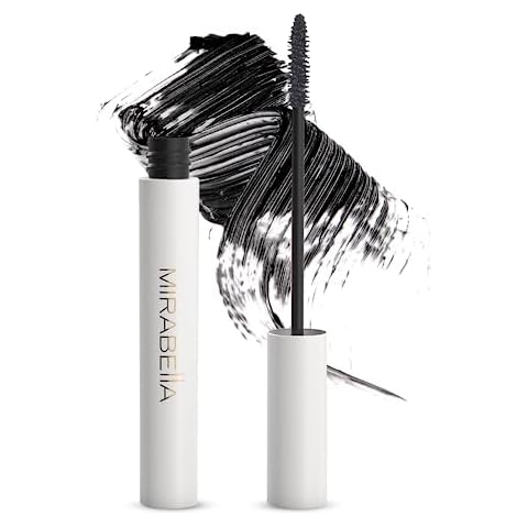 Mirabella Lasting Lash Waterproof Mascara, Smear and Smudge-Proof Black Mascara Adds Volume, Length, & Curl for Eyelashes, Thickening, Lengthening, & Volumizing Mascara for Sensitive Eyes Cover