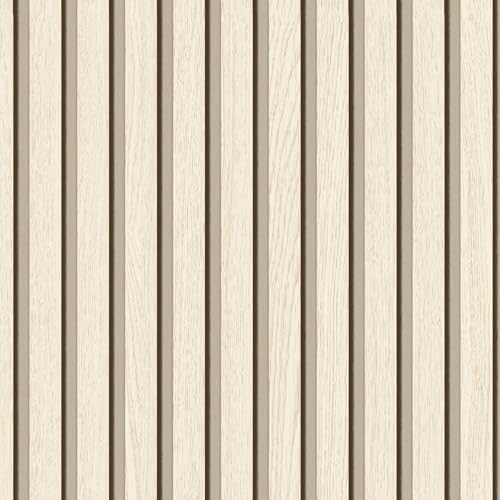myforHD Wallpaper Peel and Stick Wood Grating Stripe Self-Adhesive Wallpaper Faux Wood Contact Paper Wood Slats Self Adhesive Wall Paper PVC Vinyl Film Removable Waterproof 17.3" x 393" by myforHD - Used condition - US$26.50