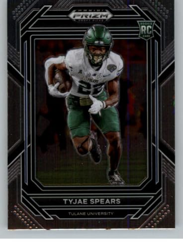 2023 Panini Prizm Draft Picks #123 Tyjae Spears Tulane Green Wave RC Rookie Card Official NCAA Football Card in Raw (NM or Better) Condition