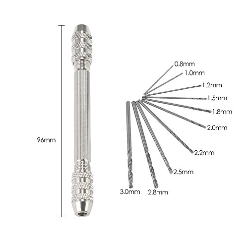 Gecheer Mini broca de mão profissional com conjunto de brocas de aço inoxidável de alta velocidade d