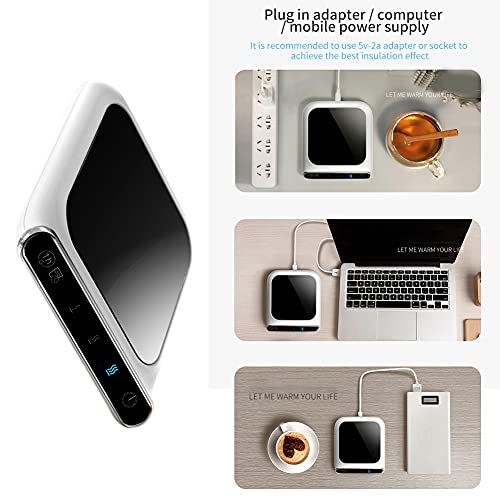 Osierr6 Coffee Mug Warmer, Desktop Beverage Warmer, Electric Cup Warmer Tea Water Cocoa Milk, With Automatic Shut Off Power Function, For Office Desk And Home Use (White+Black), Free Size #TOP3