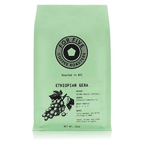 For Five Coffee Roasters - Roasted In NYC - Ethiopian Gera Light Roast (Origin: Djimma Region, Ethiopa), Whole Bean 12 oz Cover