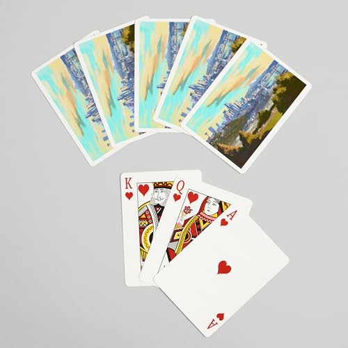 Baraja de Póker con paisaje de Seattle, 52 cartas miniatura 7