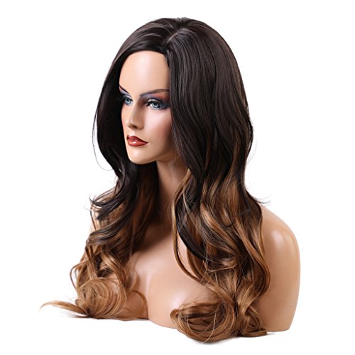 menolana Peruca com Parte Lateral Sintética para Senhora Encaracolada E Ondulada Respirável