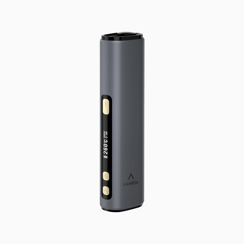 LAMBDA i8 HNB Heat-not-burn-Geräte, Berührungslose Elektromagnetische Induktionsheizung, OLED 3200mAh Einstellbare Heizzeit und Temperatur (dunkelgrau)