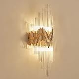 SDUYTDG Elegant Crystal Wall Sconce Over Mirror,Bedside Sconces in Gold Finish, Bathroom Wall Mount