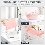 BEoffer 2 Pack Microfiber Hair Towel - 41 x 24 inches Super Soft, Absorbent, Fast Drying Without Frizz Hair Towel Wrap for Women Long, Thick, Curly Hair - Hair Turbans with Elastic Strap - Image 3