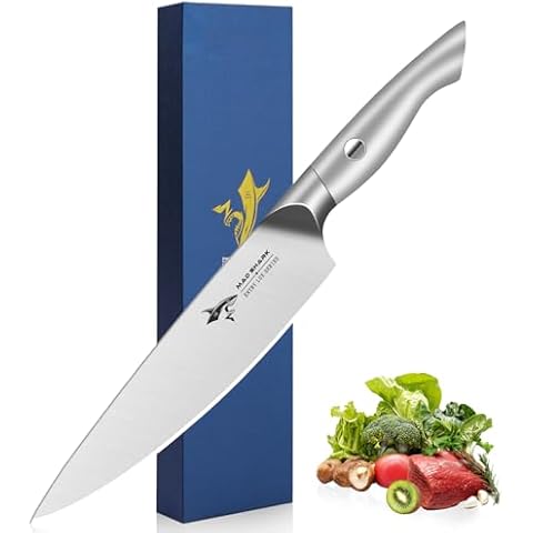 MAD SHARK Chopping Knife 8 inch Chef's Knife Vegetables High Carbon Stainless Steel Cooking Knives with Ergonomic Handle, Meat Cutting Knives with Gift Box, Non-slip Ultra Sharp Knife for Men/Women Cover