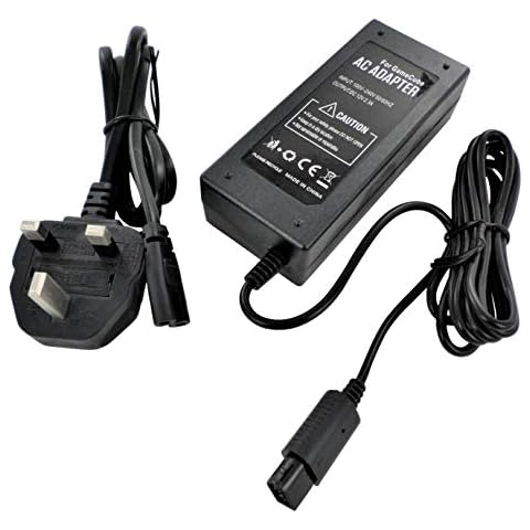 Power supply AC/DC adapter lead for Nintendo GameCube console UK plug - black | ZedLabz Cover