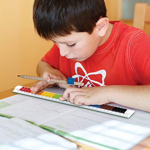 IQ Lego Stationery - Buildable Ruler - 12" (30cm) Ruler with Building Bricks