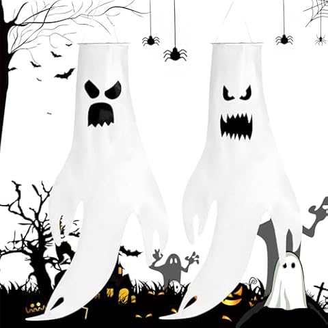 Liekadijiae Halloween Ghost Windsock Decoration Set Cover