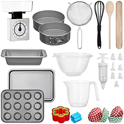 UNIKITOUT | 40+ Items Kitchen Essentials Set, Silver | Utensil Set, Non-Stick Cookware, Dinner Tableware Kit, Glove & Linen, Food Containers | Includes Frying Pan, Pots, Knife, Cutlery, Spatula