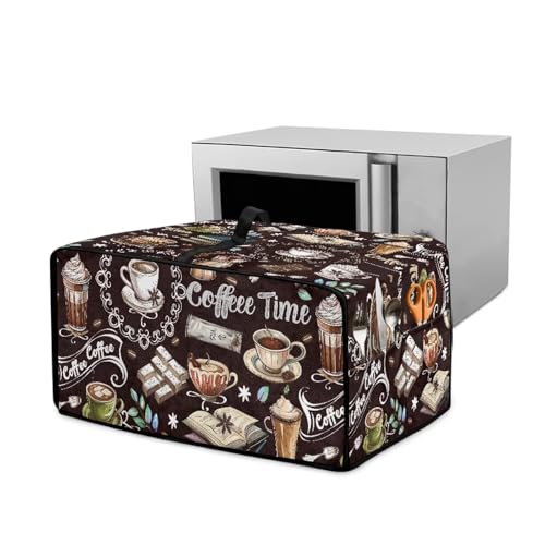 Wanyint Funda para horno tostador tamaño M (52 cm de ancho) - Tela decorativa para mini hornos, accesorios elegantes de cocina para el hogar, hora del café