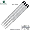 Lanier Combo Pack - 4 Pack - Monteverde Soft RollTM Ballpoint W13 Paste Ink Refill Compatible with Most Waterman Style Ballpoint Pens - Black (Medium Tip 0.7mm)