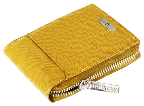 Image of WildHorn RFID Protected Leather Wallet for Men, Yellow