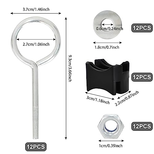12 Pièces Vis de Trampoline, Accessoires pour Trampoline Vis, Kit Vis de Rechange pour Trampolines, Outil de Stabilité de Trampoline en Acier, pour Les Grands Trampolines et Les Petits Trampolines – Image 3