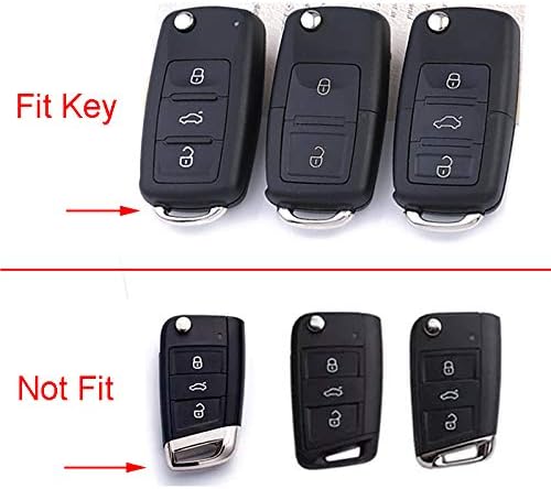 Royalfox(TM) 2/3 Buttons 3D Bling flip Folding Remote Key Fob case Cover for VW Volkswagen Mk6 Bora Jetta GTI Passat Golf Tiguan Touareg Beetle (Silver)