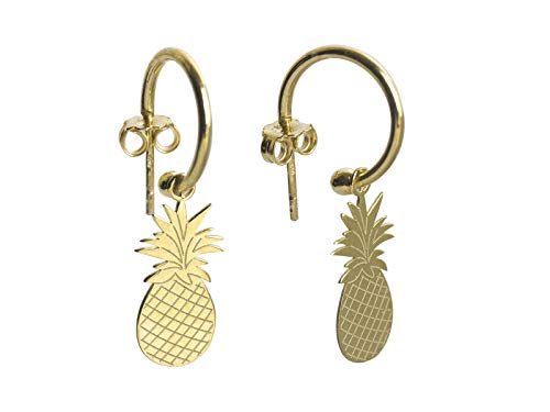 Aka Gioielli® - Damen Ananas Ohrringe Hängend aus 925 Sterling Silber Vergoldet Cover