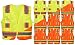 OrangeGear Class 2 Highly Visible Two Tone Stripes Zippered 6 Pocket Sleeveless Surveyor Vest - (10 Pack) Lime or Orange (Orange, X-Large)