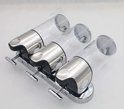 3 In 1 (New&Improved) Chamber Wall Mounted Bathroom Shower Pump Dispenser And Organizer-Holds Shampoo, Soap, Conditioner, Shower Gel, For Bathroom Kitchen Hotel (Colorless) #TOP2