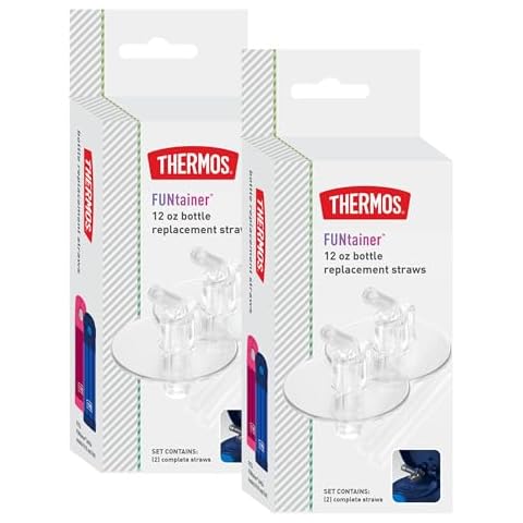 THERMOS FUNtainer 12oz Kids Water Bottle Replacement Straws Cover