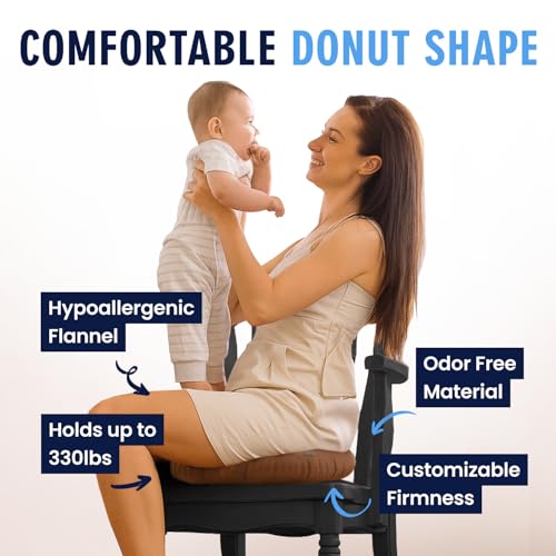 Dr. Frederick's Original Inflatable Donut Pillow - 15" Seat Cushion for Tailbone Pain, Hemorrhoids & Bed Sores – Doctor-Developed for Postpartum, Prostatitis & Travel - Odor-Free, Durable Vinyl - Red - Thumbnail 3