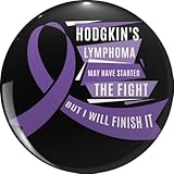 Meaningful Hodgkin's Lymphoma Awareness Gift Started The Fight But I Will Finish It Violet Ribbon Gifts Survivor Metal Lapel Hat Pin Te Tack Pinback 0.75"