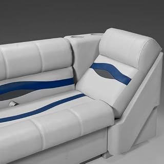 DeckMate Premium Left Pontoon Lean Back Seats (Gray/Blue/Charcoal)