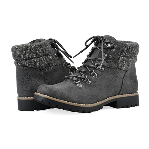 CLIFFS BY WHITE MOUNTAIN Shoes Pathfield Women's Lace-up Hiker Style Bootie, Charcoal/Fabric, 10 M by CLIFFS BY WHITE MOUNTAIN - Image 2