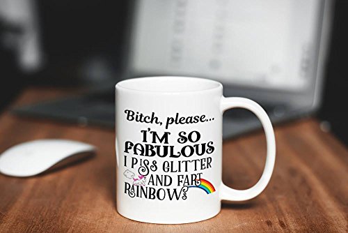 Best Unicorn Funny Mugs Gift | Bch Please, I'm So Fabulous Funny Unicorn Coffee Mug | Beautiful 11 Oz Christmas Stocking Stuffer, Rainbow Glitter Coffee Mugs For Women, Best Friend, Mom And Girlfriend #TOP2