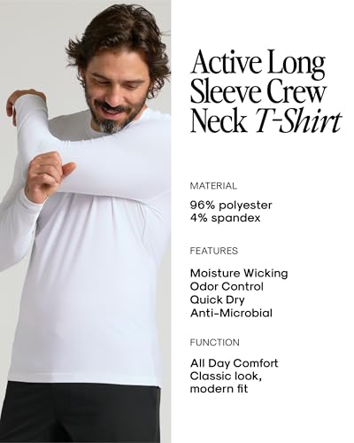True Classic Mens Workout Shirts, Long Sleeve, Heather Navy 2XL - image 9