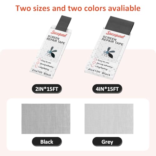 Miniatura 5 de Secopad Cinta Reparadora De Mosquiteras 10 Cm X 4,5 M, Adhesivo Para Ventanas Y Puertas, Color Negro