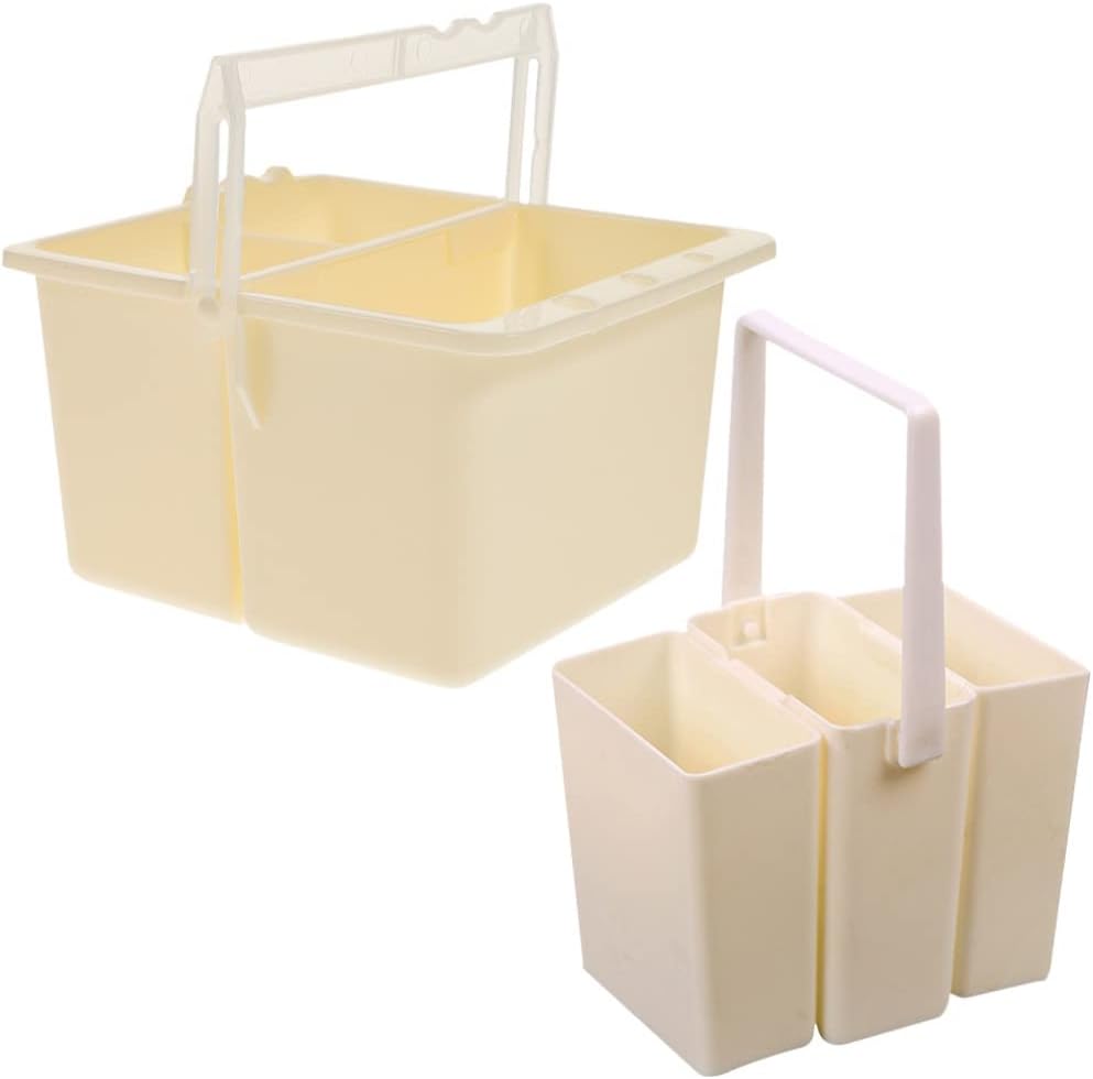 VICASKY 2Pcs Paint Brush Basin - Brush Washing Bucket Portable Detachable Multifunction Watercolor Painting, Brush Container Watercolor Brush Basin for Acrylic Brush