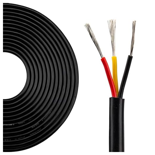 urcianow 20/3 AWG Electrical Wire 100ft UL2464 Tinned Copper Black PVC
